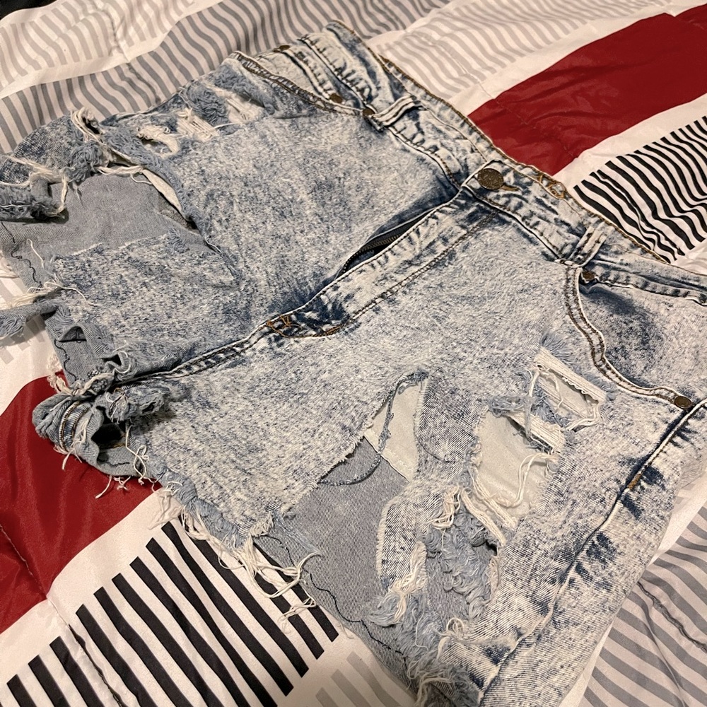 Distressed Denim Shorts